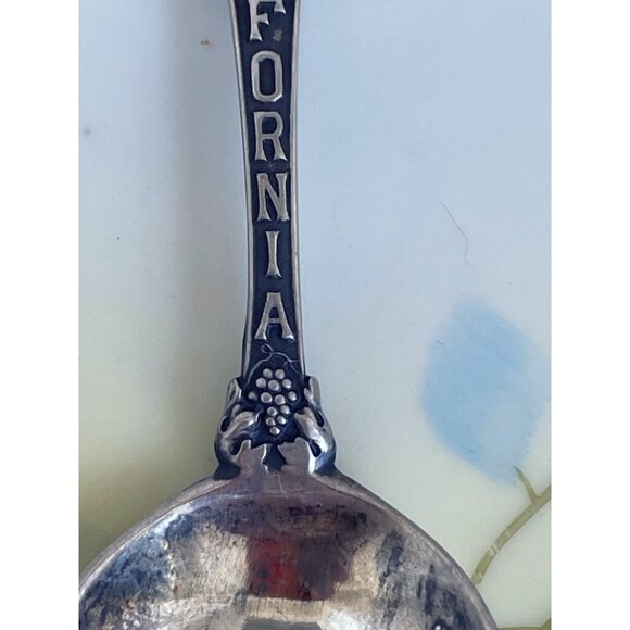 Antique Sterling silver Oakland California Souvenir Spoon Ornate Tree - Picture 11 of 13